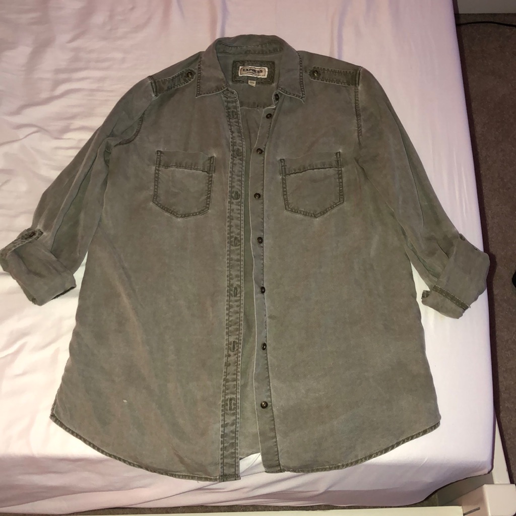 Army Green Collared Button Down